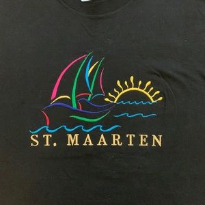 SALE 2/$12 - Vintage Single Stitch St. Maarten Embroidered T Size XL